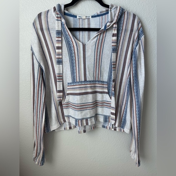 Wallflower Tops - WallFlower Women's Baja Long Sleeve Knit Hoodie Pullover